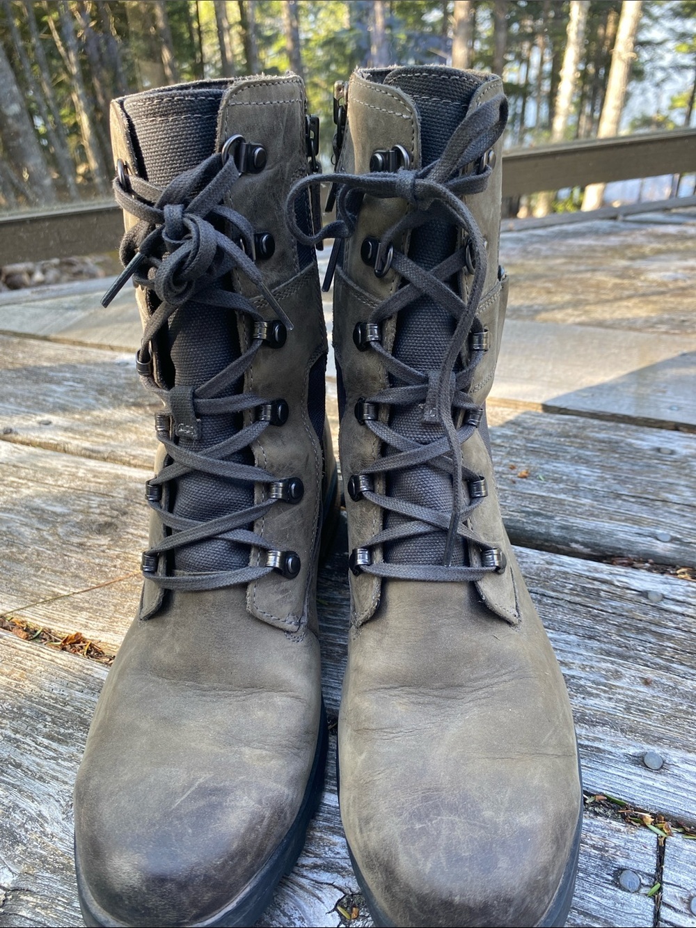 Sorel Emelie Conquest Waterproof Boot Quarry Women's Size 9 Side Zip Olive Green - Picture 5 of 10